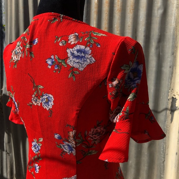Floral Red Dress - Picture 5 of 7